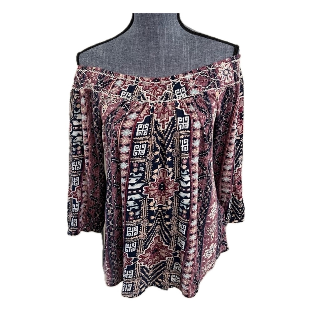 Lucky Brand On or Off-Shoulder Patterned Top